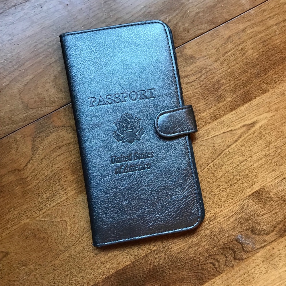 Leather passport wallet